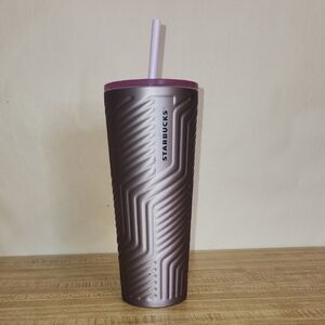 Starbucks Metallic Purple Tumbler with Lid and Straw, 24 oz